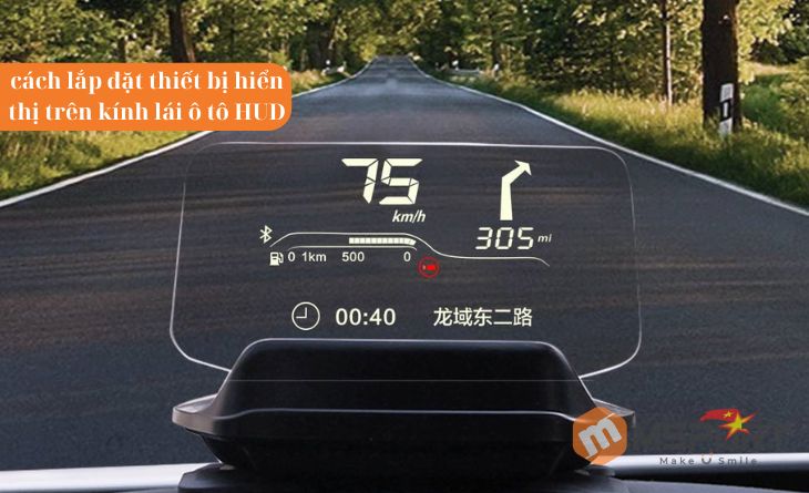 cách lắp đặt thiết bị hiển thị trên kính lái ô tô HUD
