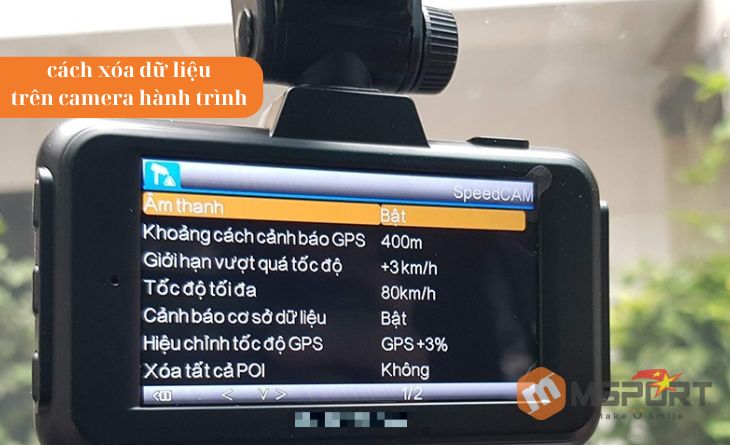 cách xóa dữ liệu trên camera hành trình