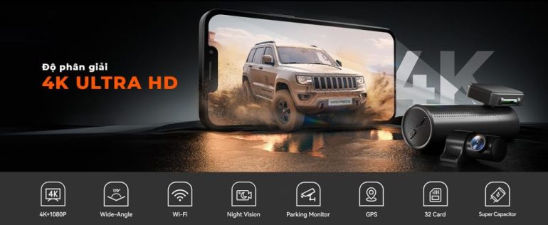 camera hành trình độ phân giải 4k giá rẻ nhất thị trường