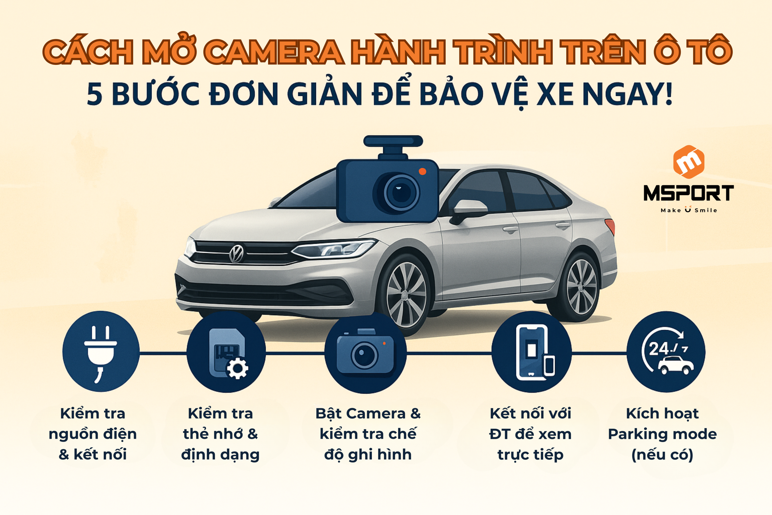 cách mở camera hành trình trên ô tô