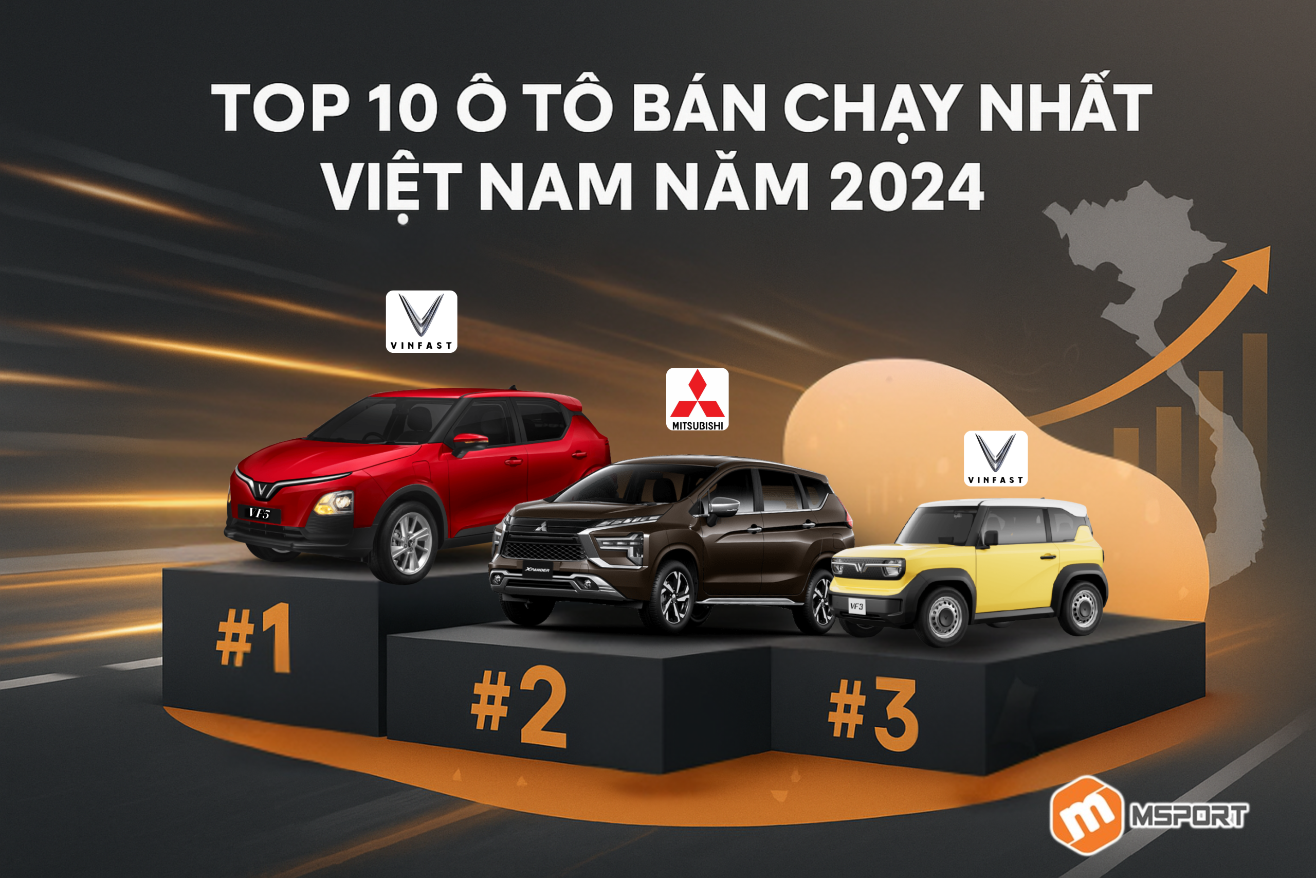 top 10 ô tô bán chạy nhất việt nam 2024